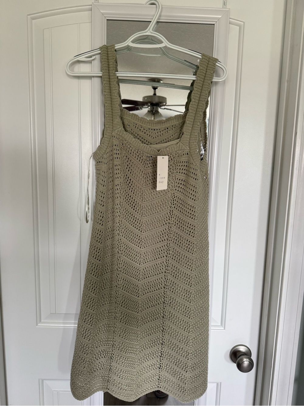 a new day Knit Chevron Sundress in Olive Green